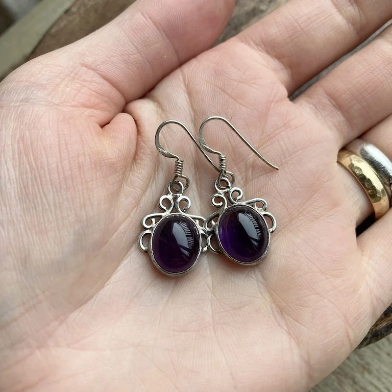 ornate sterling silver and amethyst earrings 4.jpeg