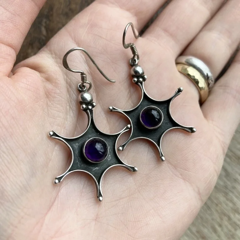sterling silver and amethyst starburst earrings 3.jpeg