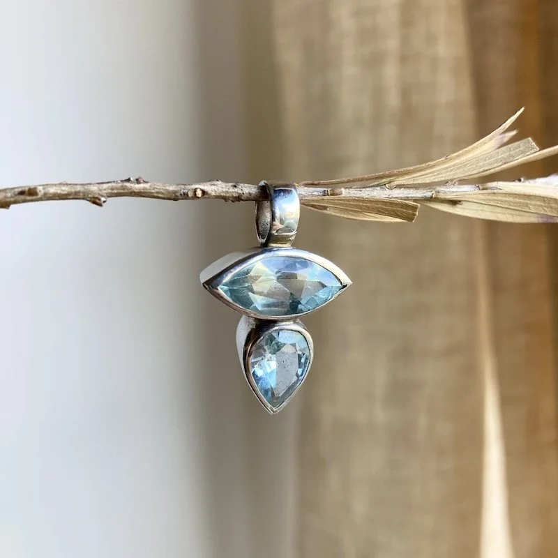 chunky sterling silver and blue topaz pendant 4.jpeg