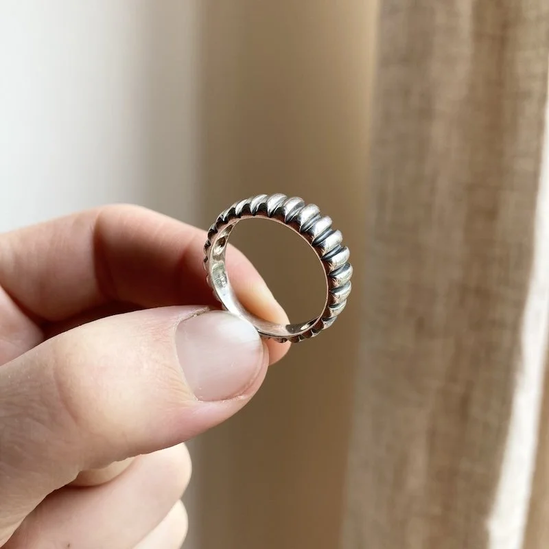 vintage textured solid silver ring 1.jpeg
