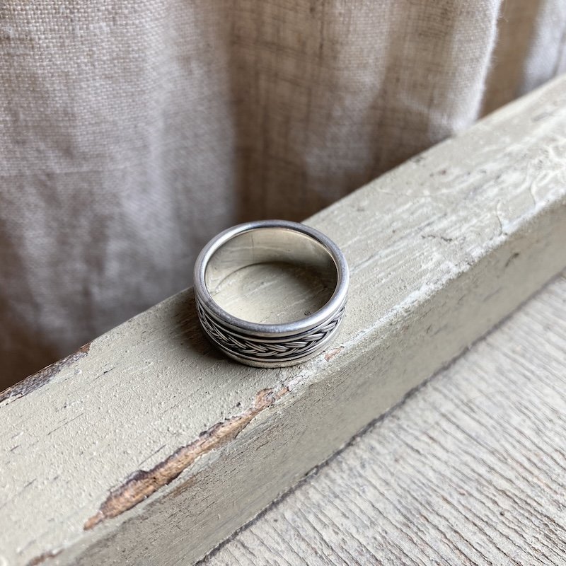 Lovely Vintage Sterling Silver Plait Ring