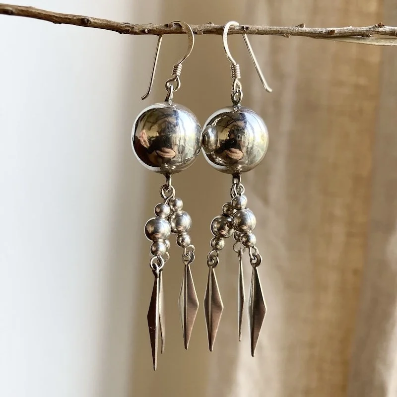 vintage sterling silver dangly bohemian earrings 3.jpeg
