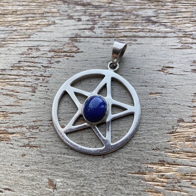 sterling silver lapis lazuli pentacle pendant 1.jpeg