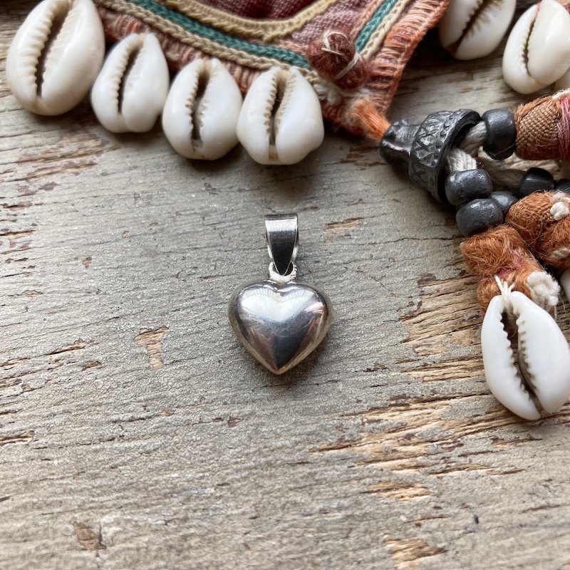 Cute Little Sterling Silver Puffy Heart Pendant