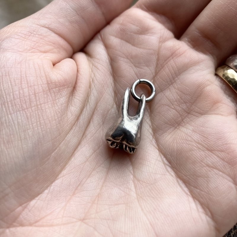 Amazing Heavy Solid Silver Tooth Pendant