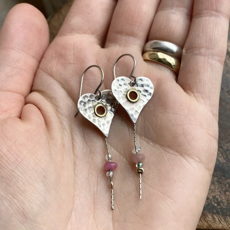 sterling silver dangly love heart earrings 3.jpeg