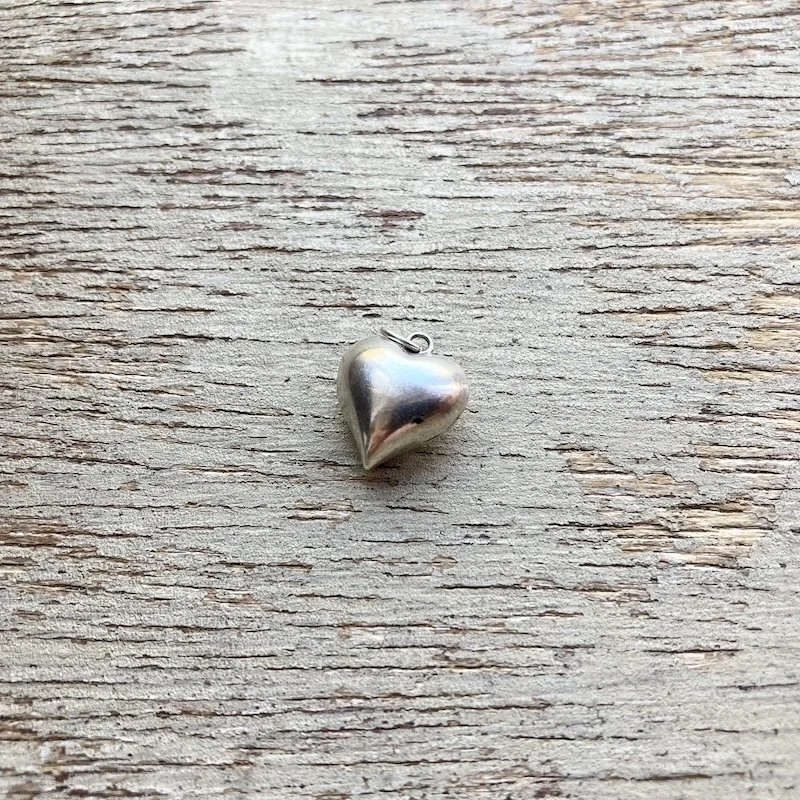Cute Little Sterling Silver Puffy Heart Pendant