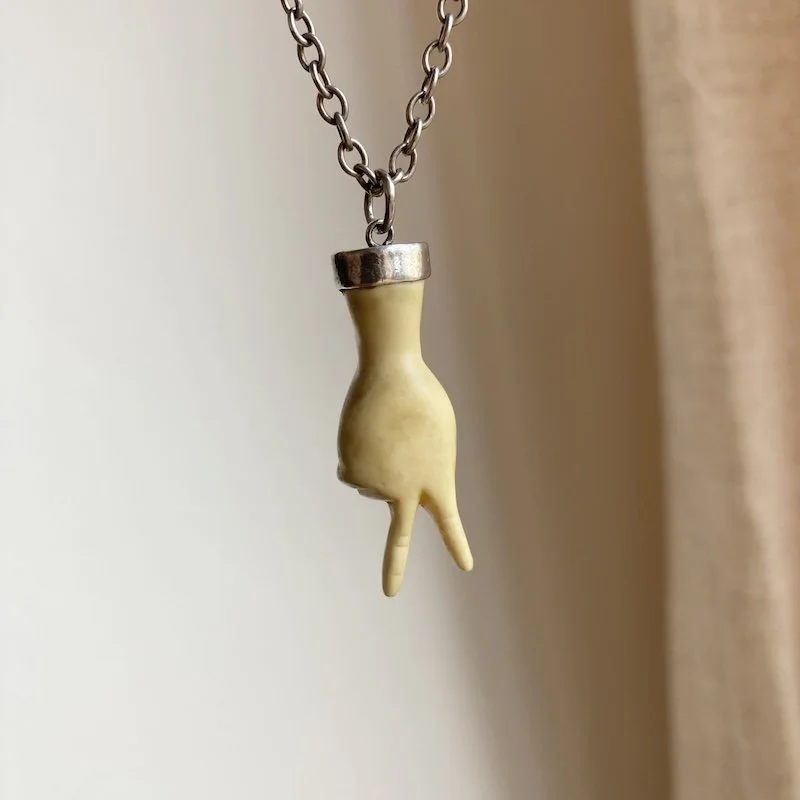 Amazing Vintage Sterling Silver and Carved Peace Sign Necklace