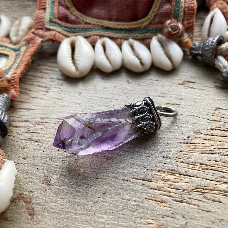 vintage sterling silver raw amethyst crystal pendant 1.jpeg