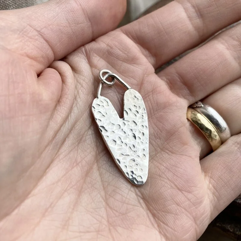 hammered solid silver heart pendant 3.jpeg