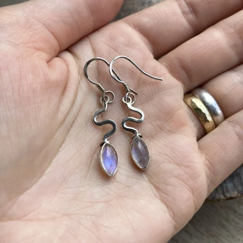 wavy sterling silver rainbow moonstone earrings 3.jpeg