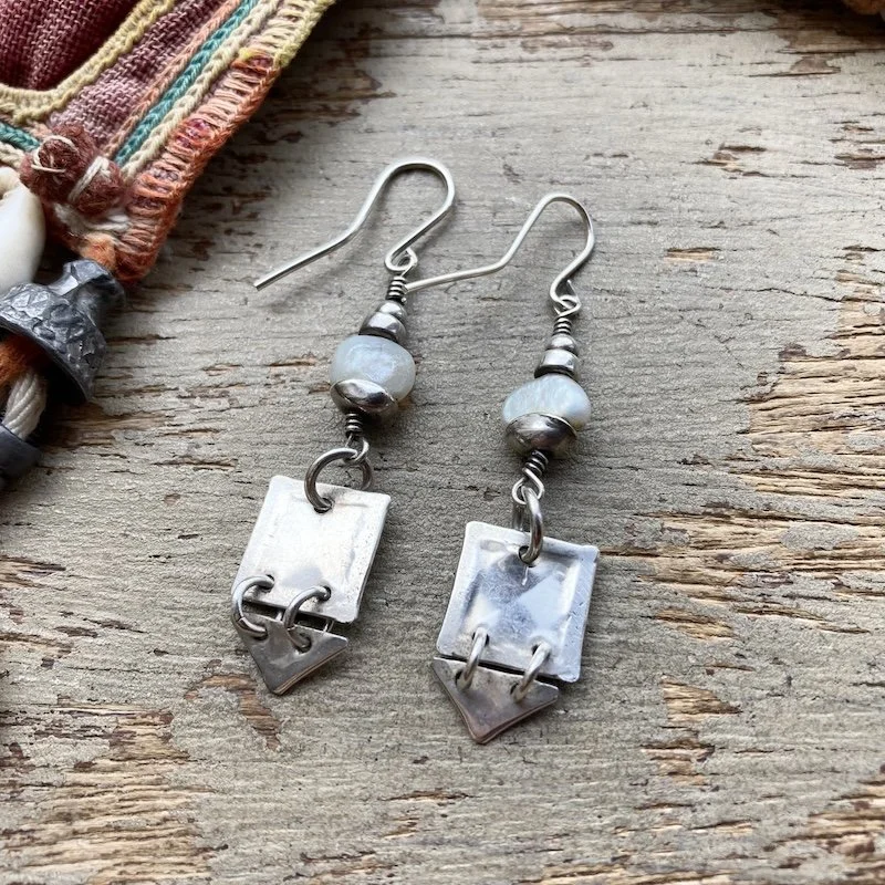 handmade dangly sterling silver earrings with pearls 3.jpeg