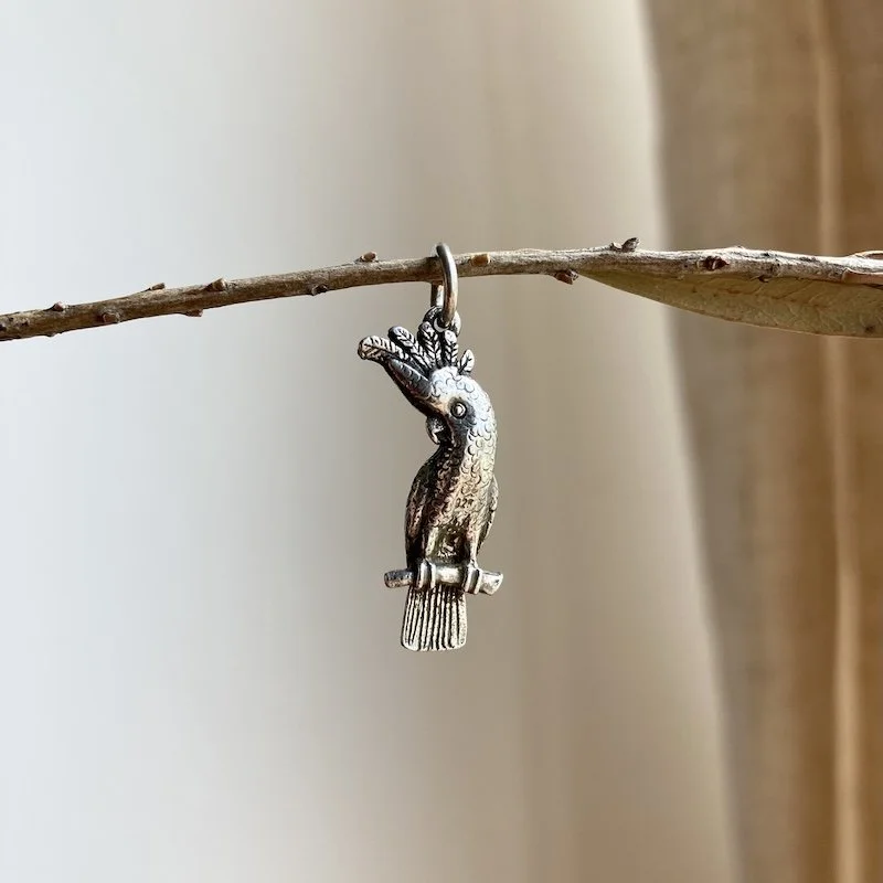 vintage solid silver cockatoo pendant 4.jpeg