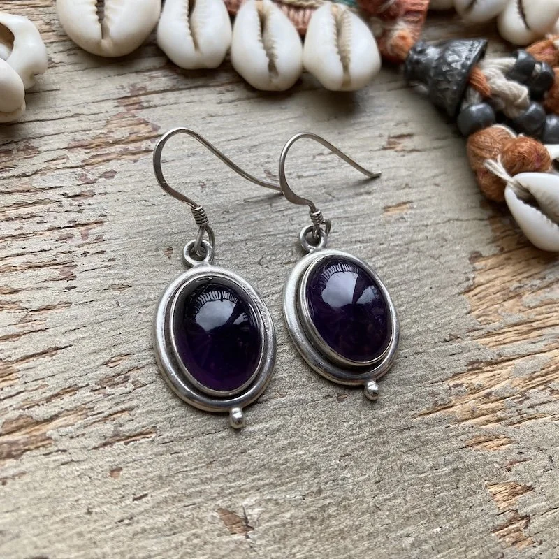 vintage simple sterling silver amethyst earrings 1.jpeg