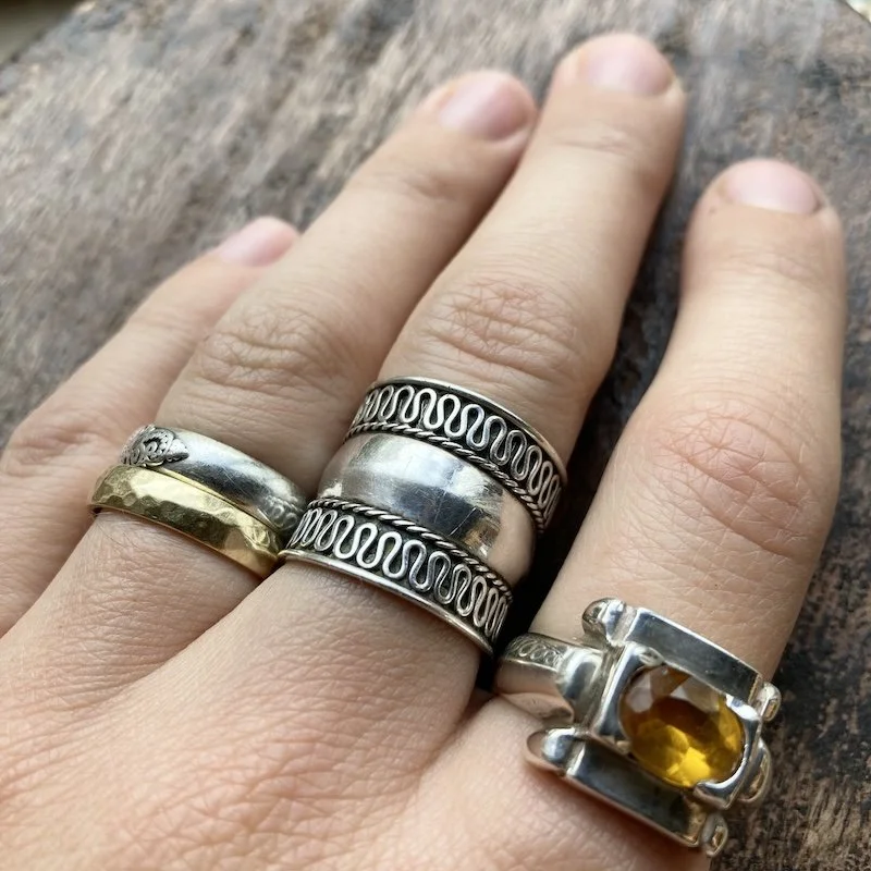 Fab Vintage Chunky Sterling Silver Balinese Ring