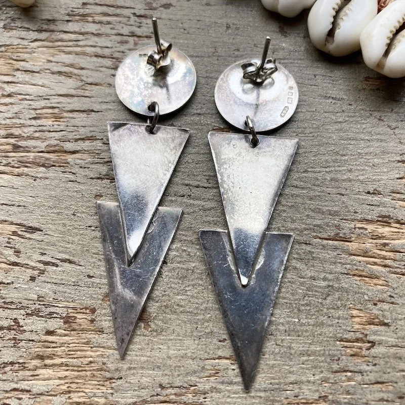 vintage modernist sterling silver geometric earrings 2.jpeg