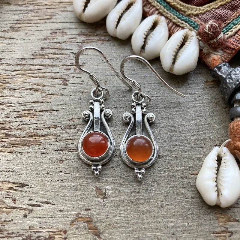 sterling silver and carnelian earrings 1.jpeg