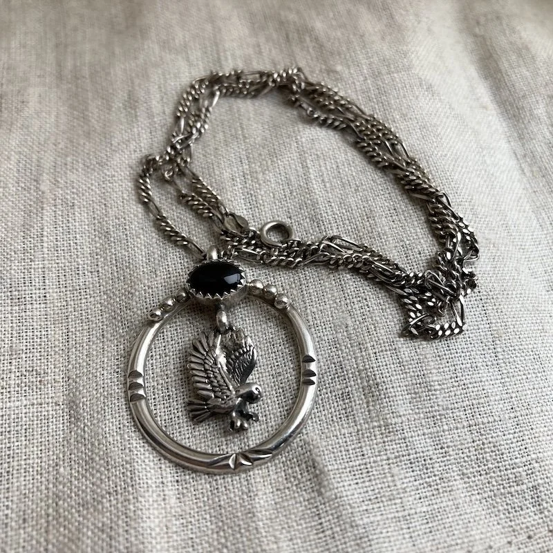 vintage Southwestern sterling silver eagle necklace 4.jpeg