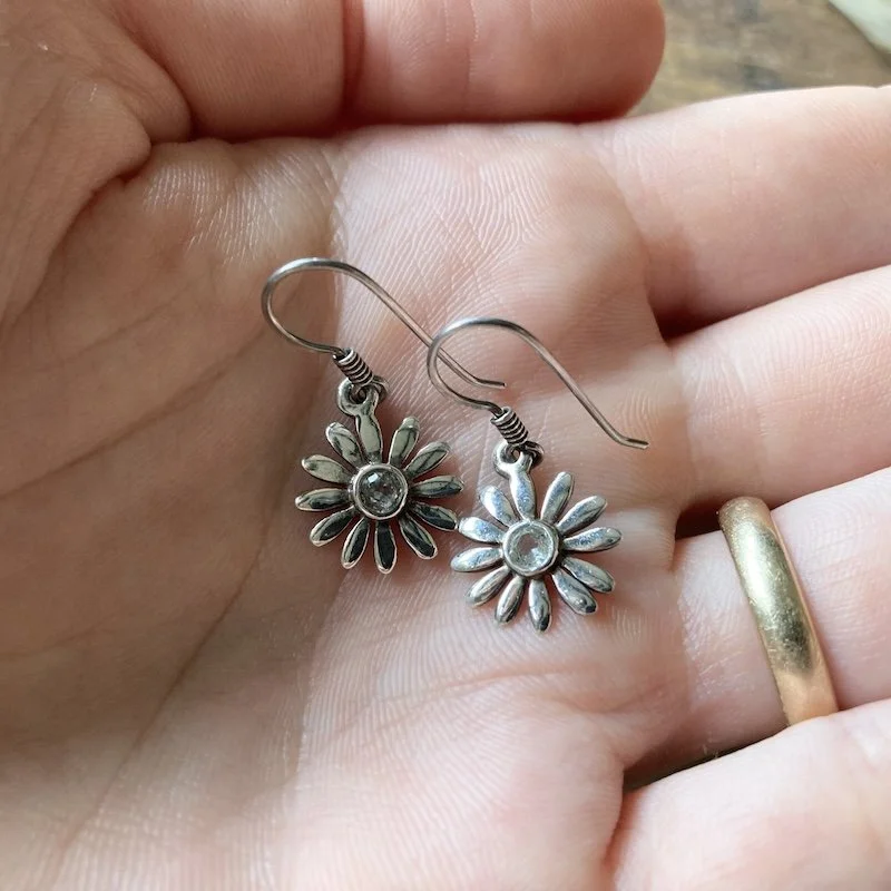 sterling silver sparkly crystal daisy earrings 4.jpeg