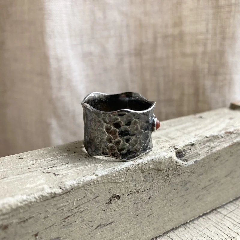 vintage sterling silver coral and turquoise ring 2.jpeg