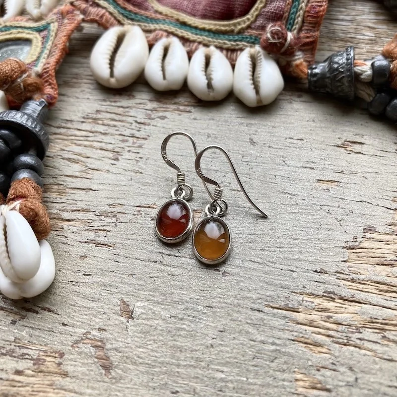 sweet little sterling silver and carnelian earrings 1.jpeg