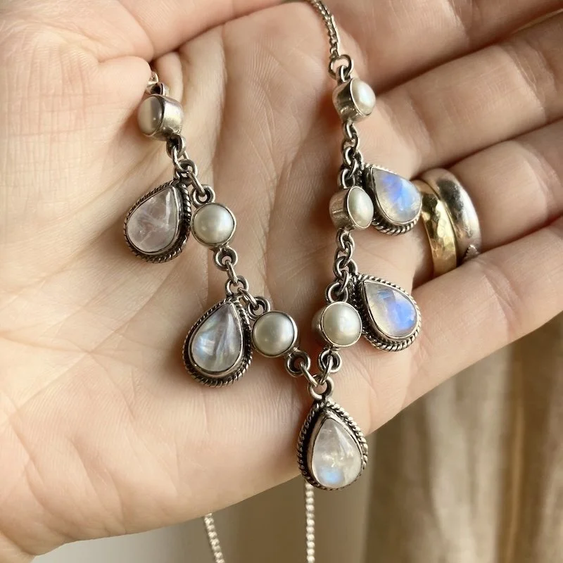 sterling silver rainbow moonstone and pearl necklace 3.jpeg