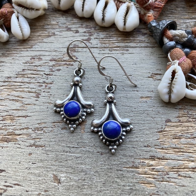 vintage sterling silver lapis lazuli earrings 1.jpeg