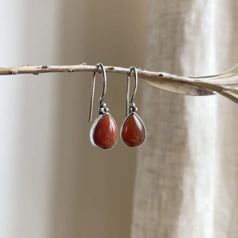 simple sterling silver carnelian earrings 3.jpeg