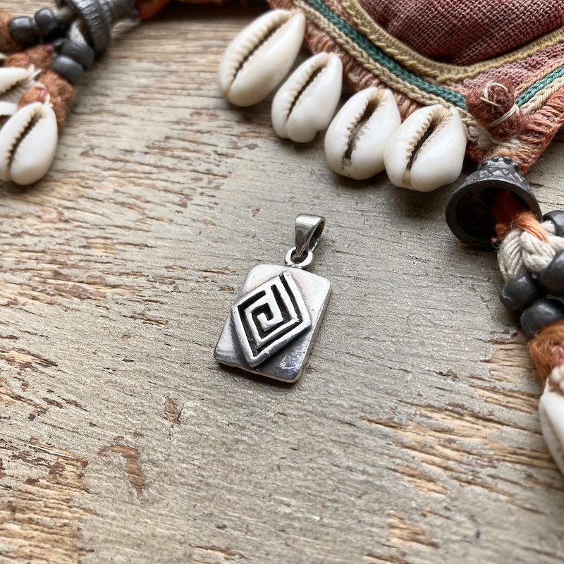 Funky Vintage Sterling Silver Spiral Pendant