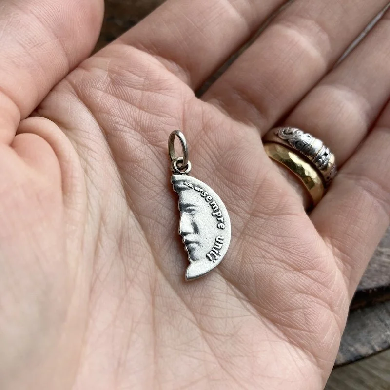 Dreamy Sterling Silver Celestial Crescent Moon Pendant
