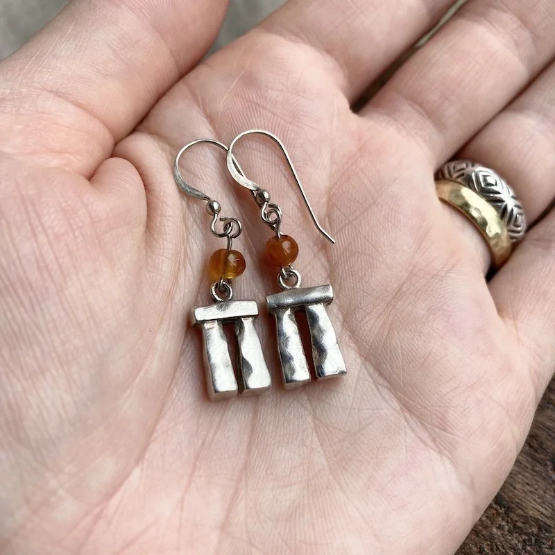 vintage Kit Heath sterling silver Stonehenge earrings 4.jpeg