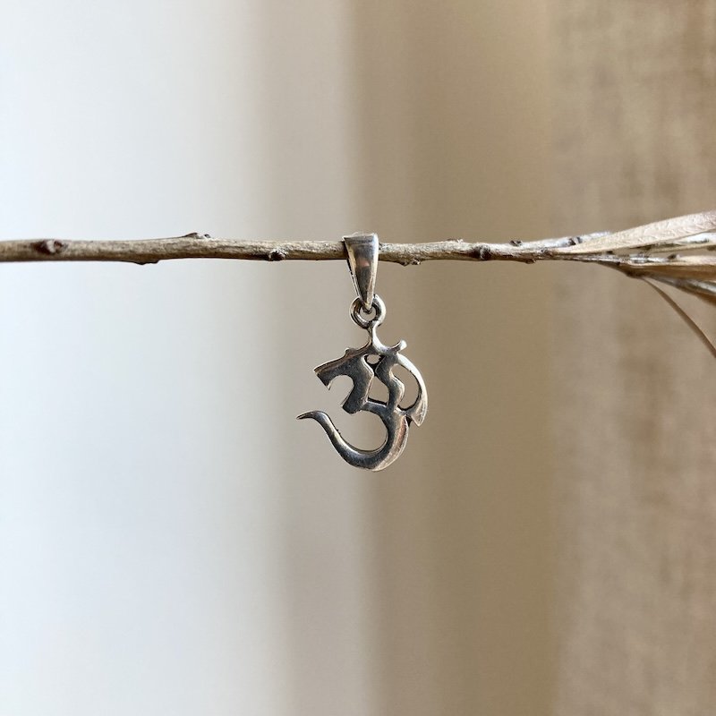 Little Vintage Solid Silver Om Pendant