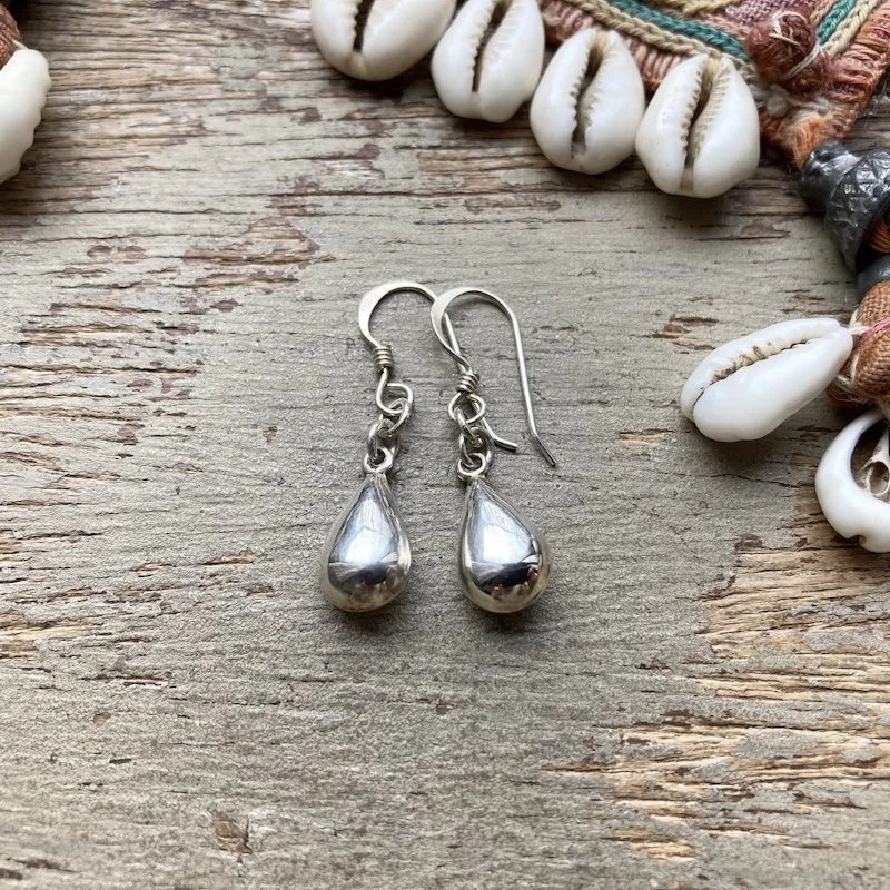 Cute Little Sterling Silver Dangly Droplet Earrings