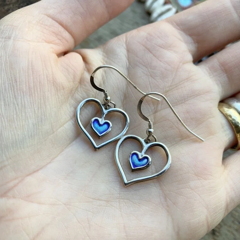 sterling silver and enamel love heart earrings 3.jpeg