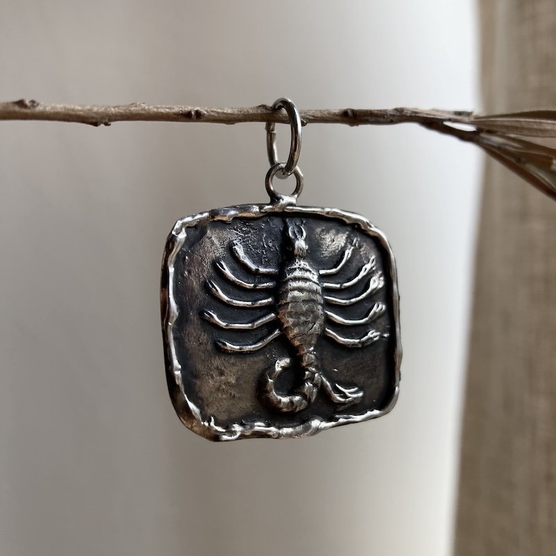 Amazing Vintage Solid Silver Scorpion Pendant
