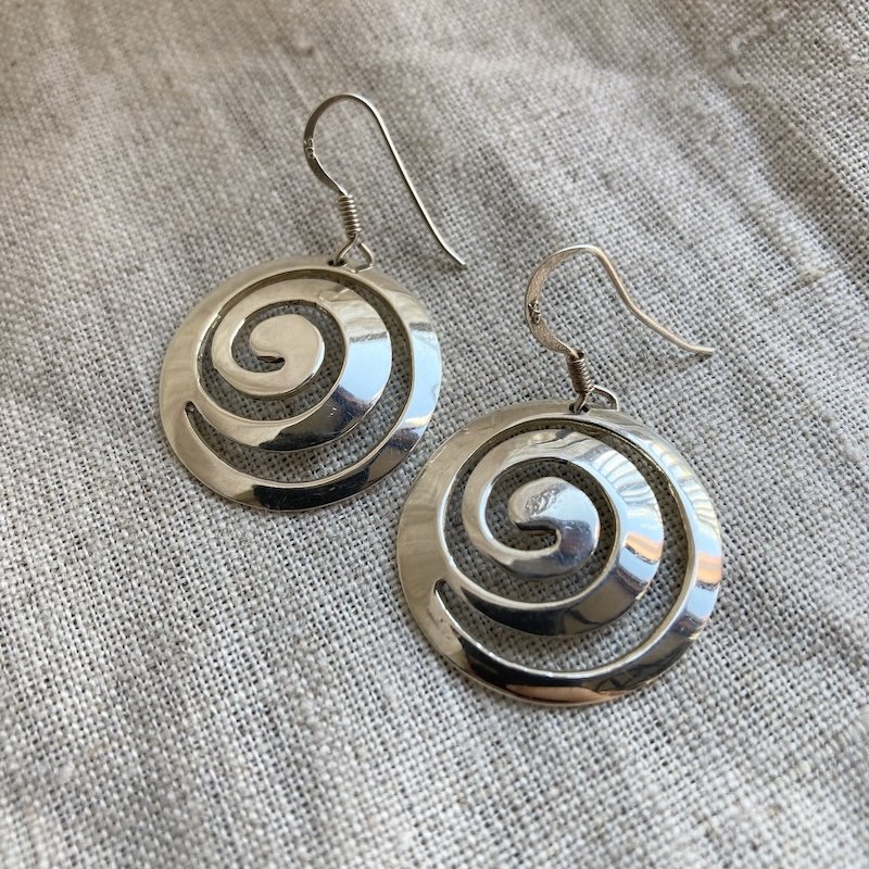 Funky Sterling Silver Spiral Earrings