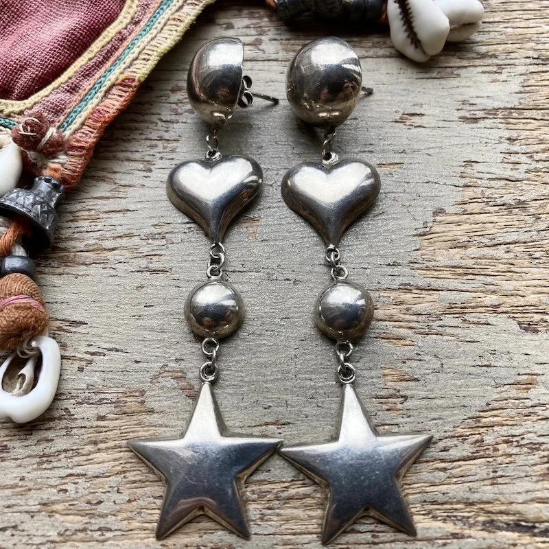 vintage dangly sterling silver heart and star earrings 1.jpeg