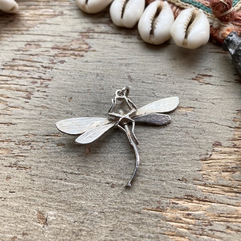 Lovely Vintage Sterling Silver Dragonfly Pendant