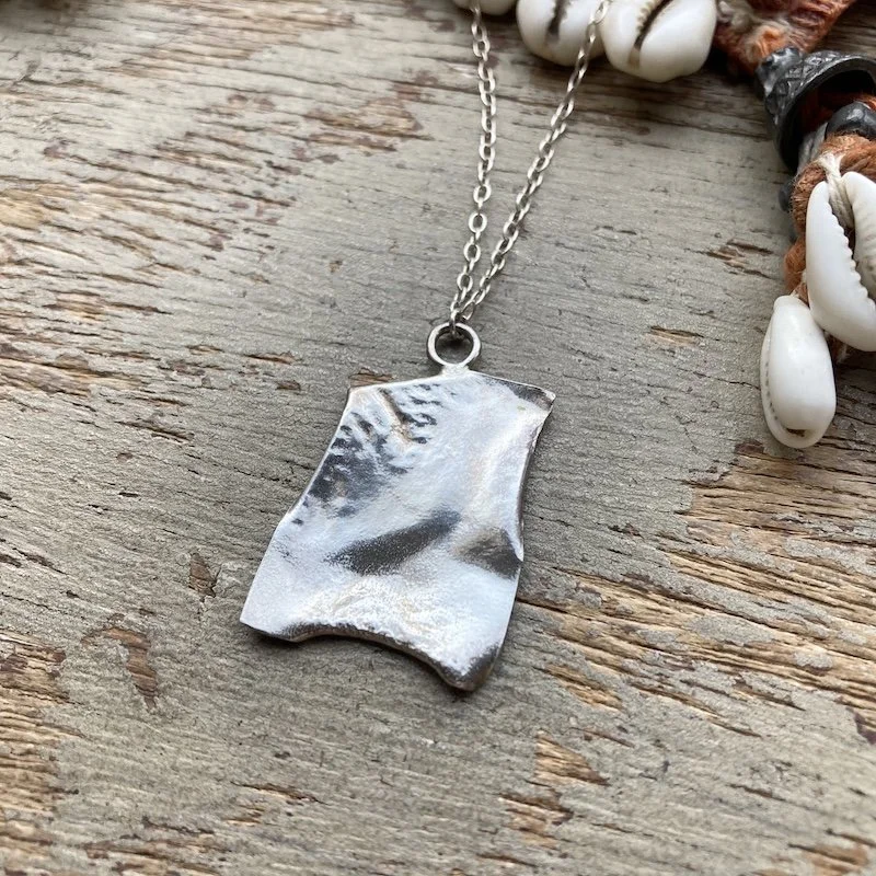 handmade modernist textured sterling silver necklace 2.jpeg