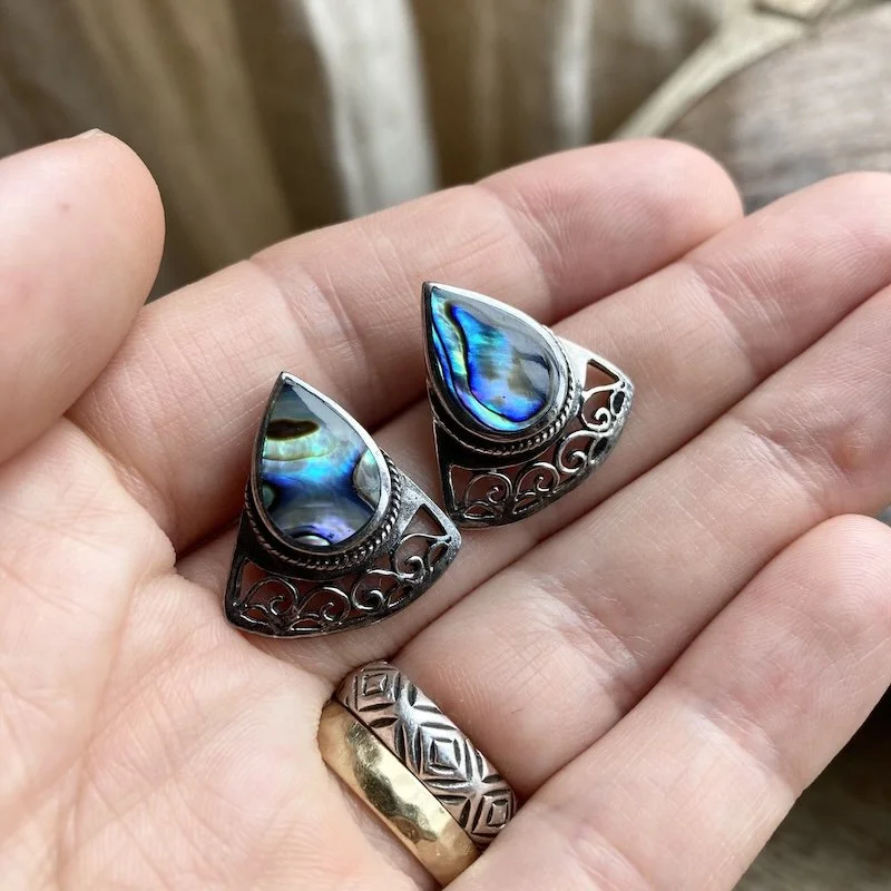 openwork sterling silver and abalone shell earrings 3.jpeg