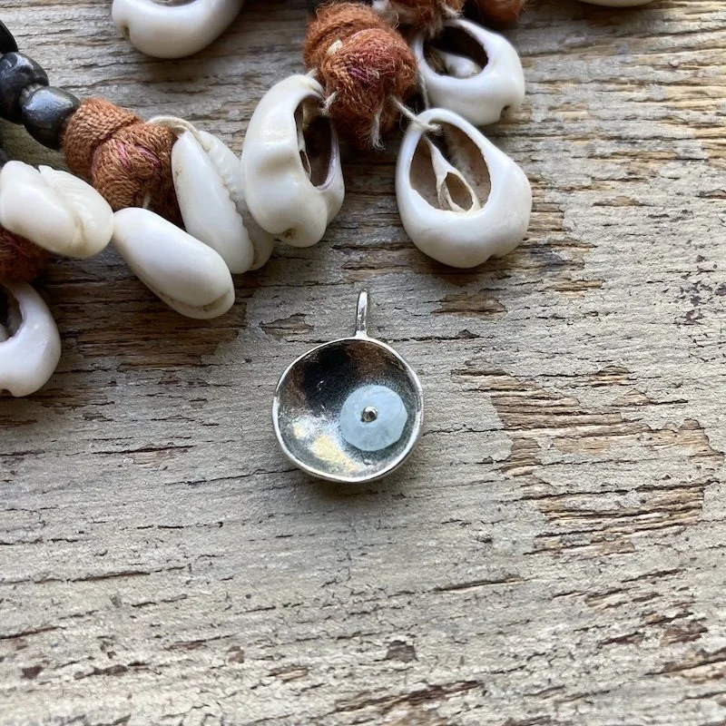modernist simple sterling silver and crystal pendant 1.jpeg