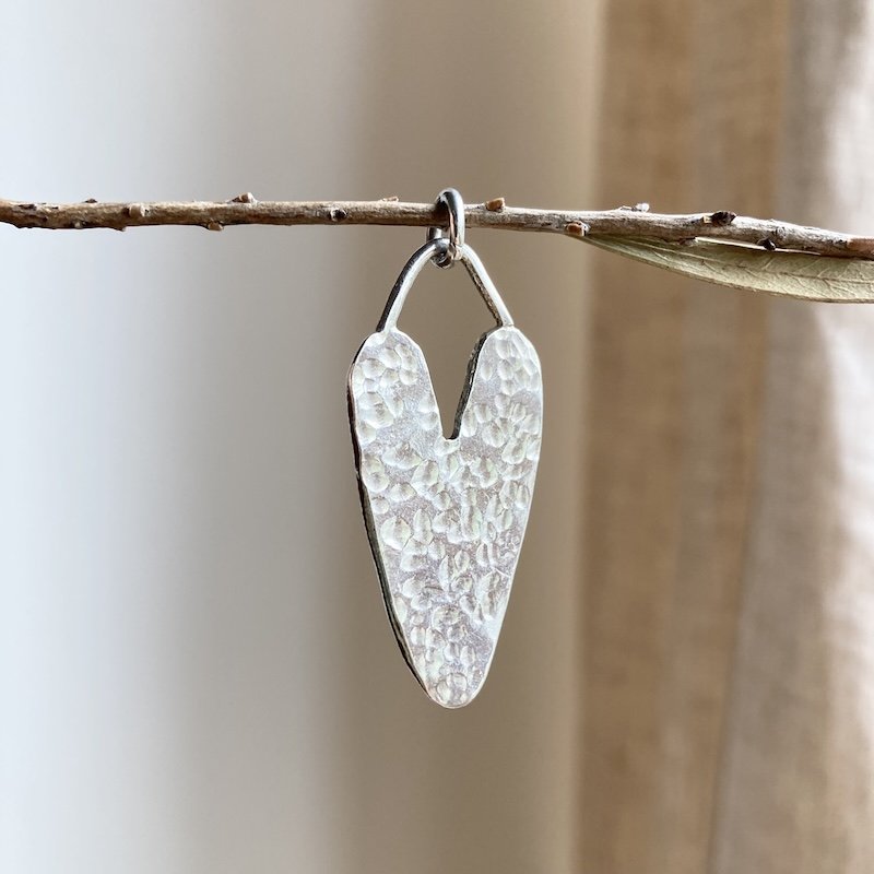hammered solid silver heart pendant 4.jpeg