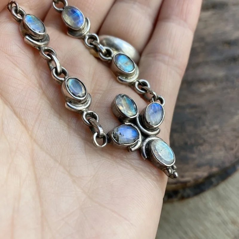 vintage sterling silver rainbow moonstone necklace 4.jpeg