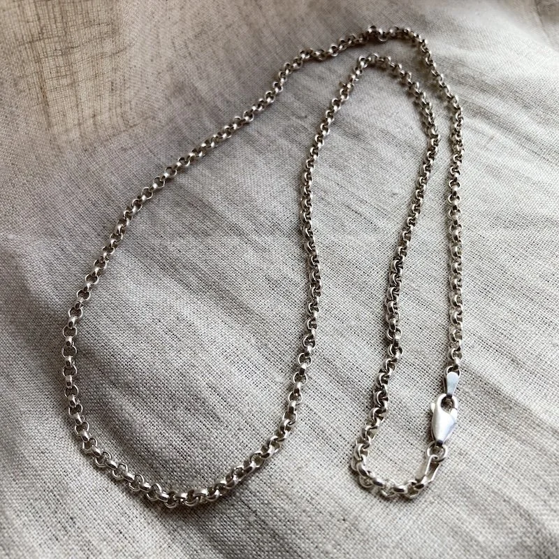 Fab Vintage Sterling Silver Belcher Chain 24.25"