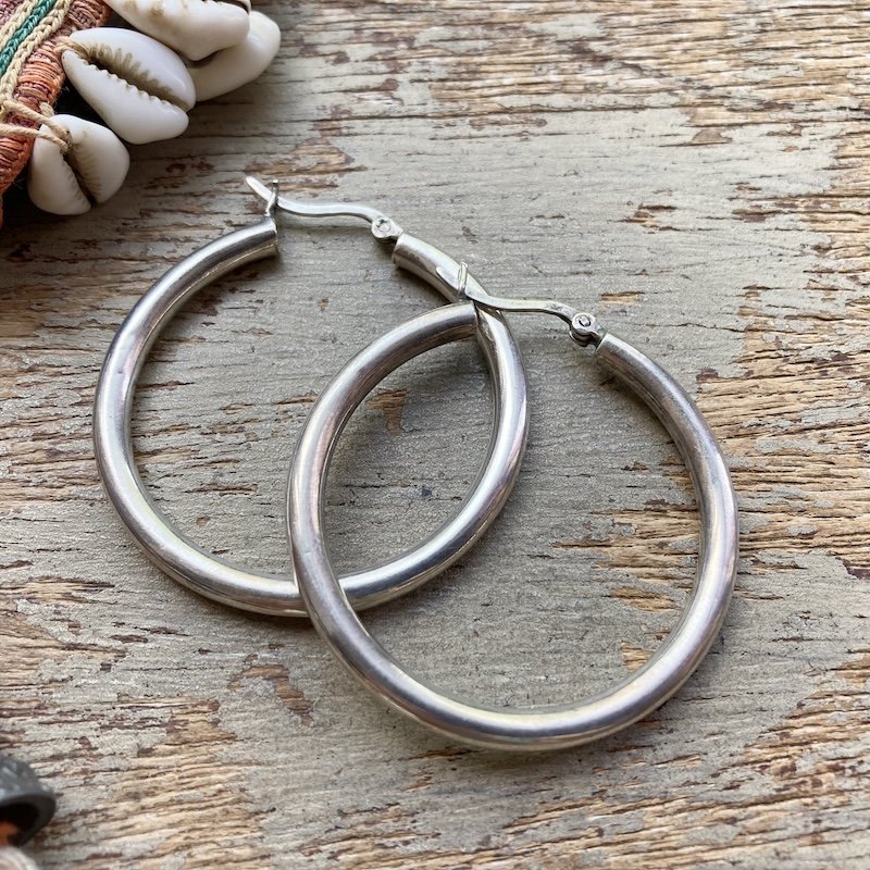 large vintage simple sterling silver hoops 1.jpeg