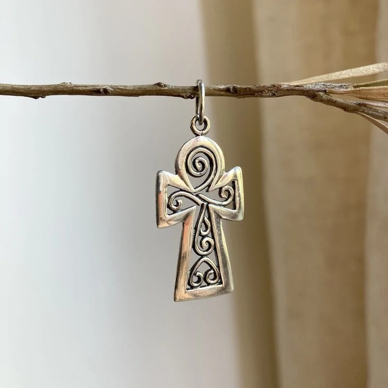 Fab Vintage Ornate Sterling Silver Ankh Pendant