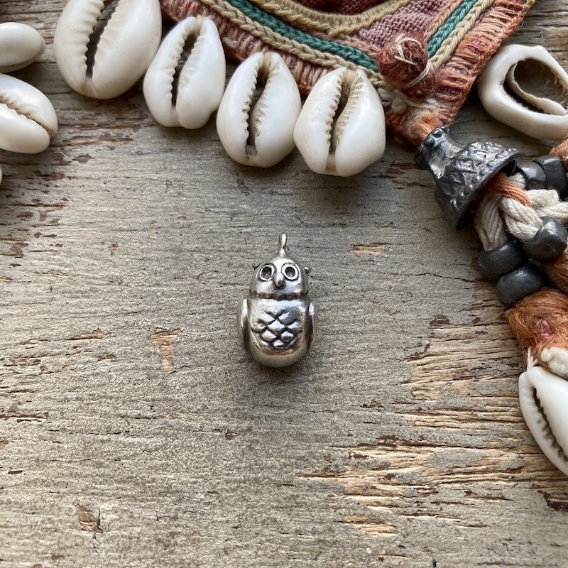 Adorable Little Solid Silver Owl Pendant