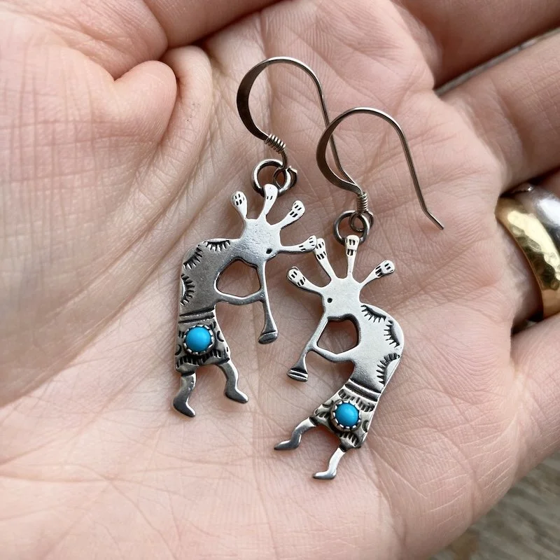 vintage Southwestern sterling silver Kokopelli earrings 3.jpeg