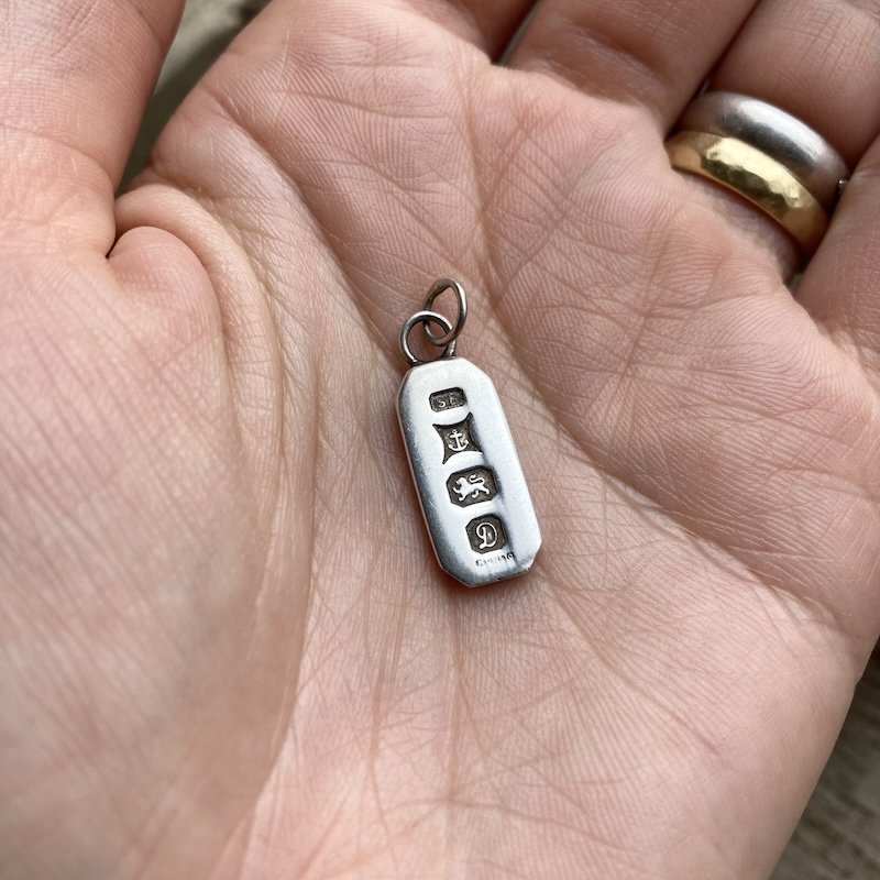 Fab Vintage Solid Silver Mini Ingot Pendant