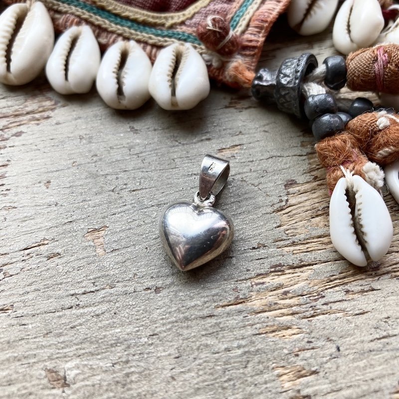 Cute Little Sterling Silver Puffy Heart Pendant
